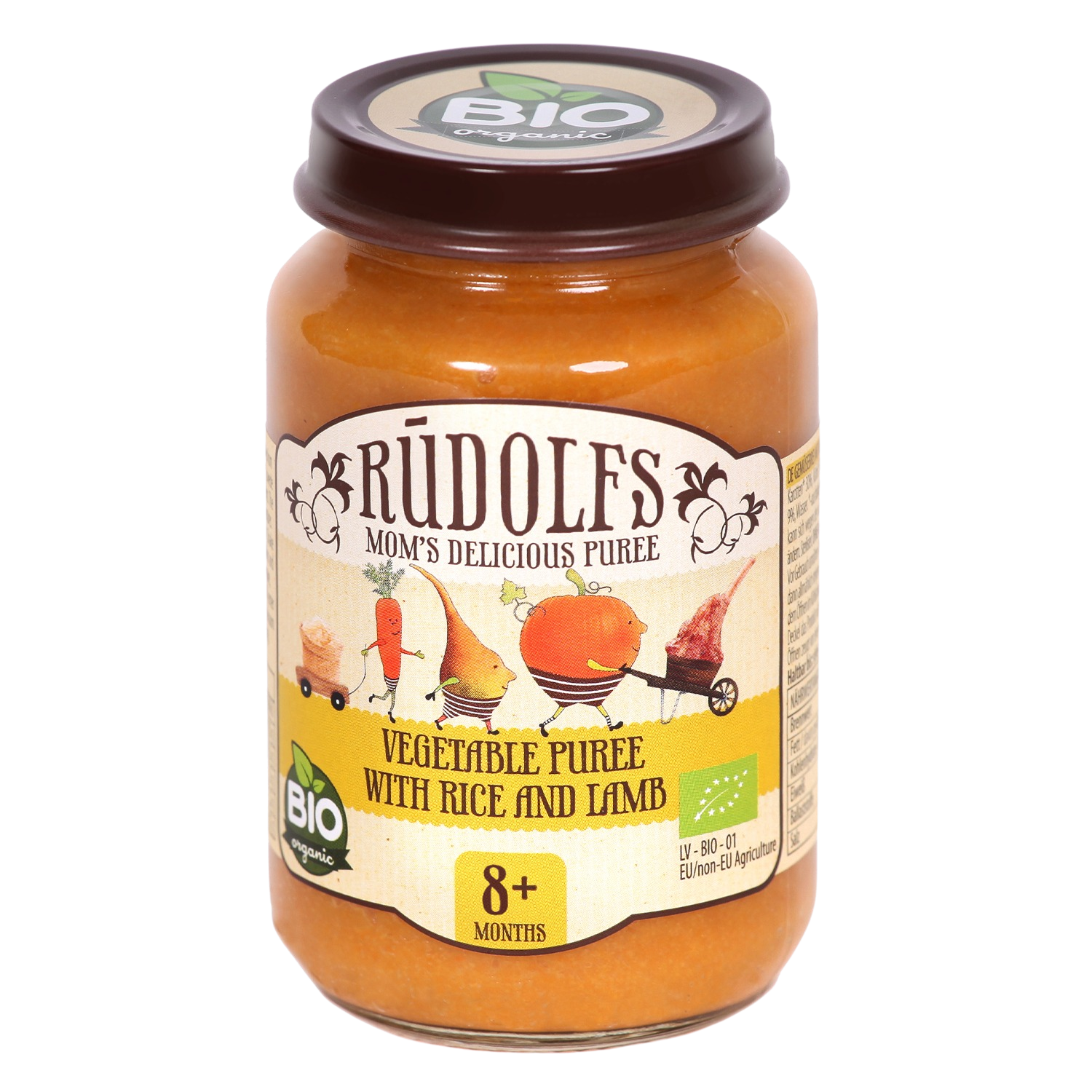 Rudolfs BIO Zelenina s rýží a jehněčím masem 190 g
