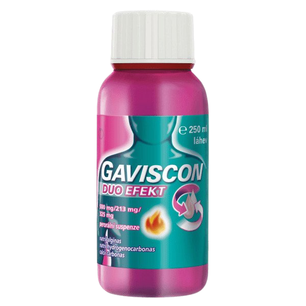 GAVISCON Duo Efekt 500mg/213mg/325mg por.sus. VI, 250 ml