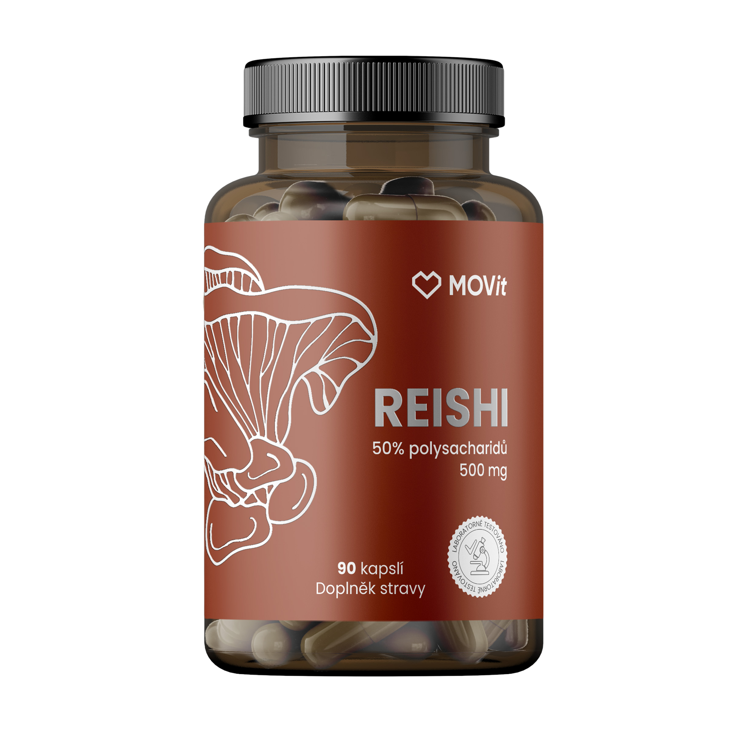 Fotografie MOVIT ENERGY Reishi 50% polysacharidů 500 mg, 90 kapslí