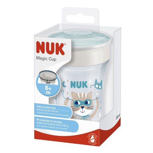 Fotografie Dětský hrníček Magic NUK 360° s víčkem light blue