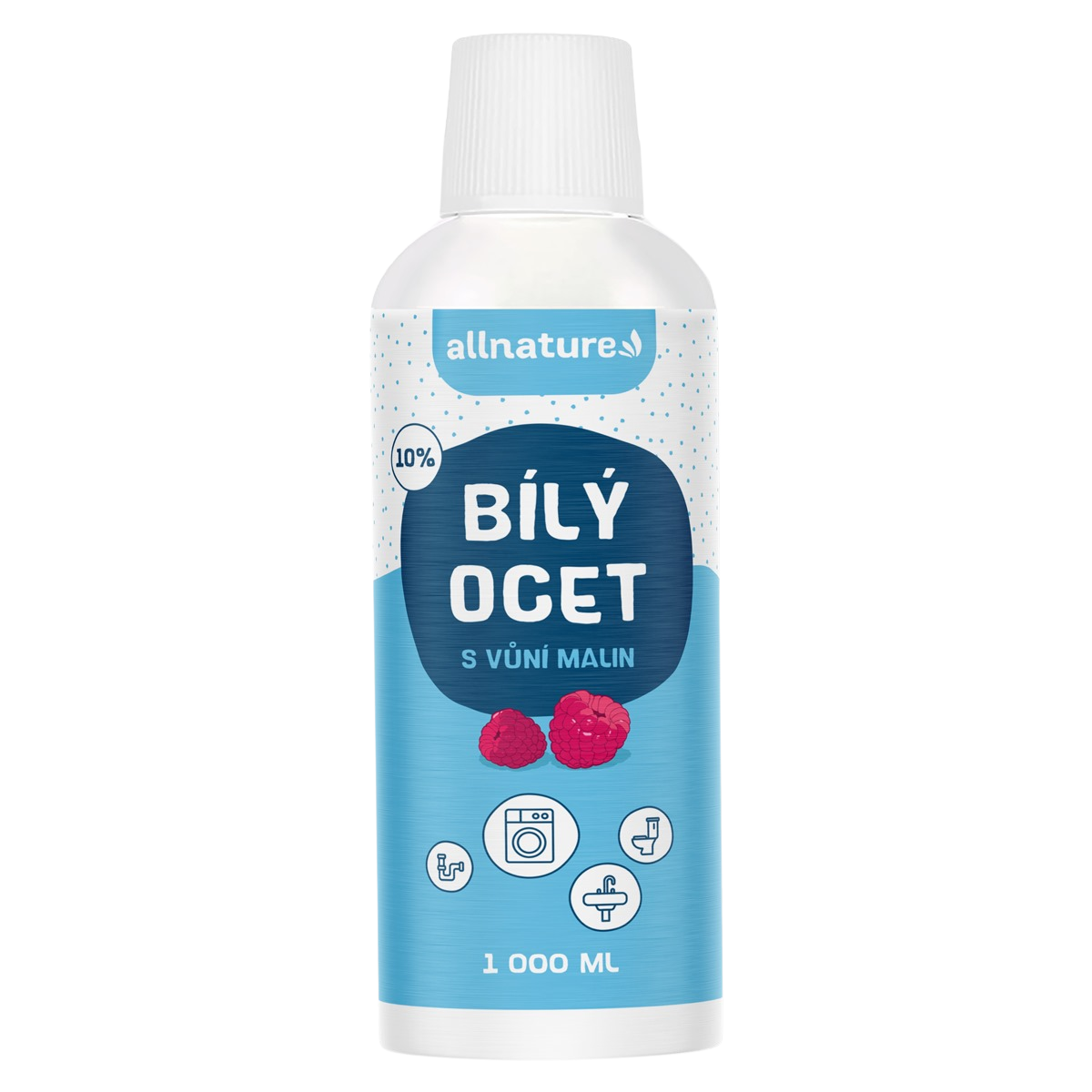 Fotografie ALLNATURE Allnature Bílý ocet 10% s vůní malin 1000 ml 1000 ml