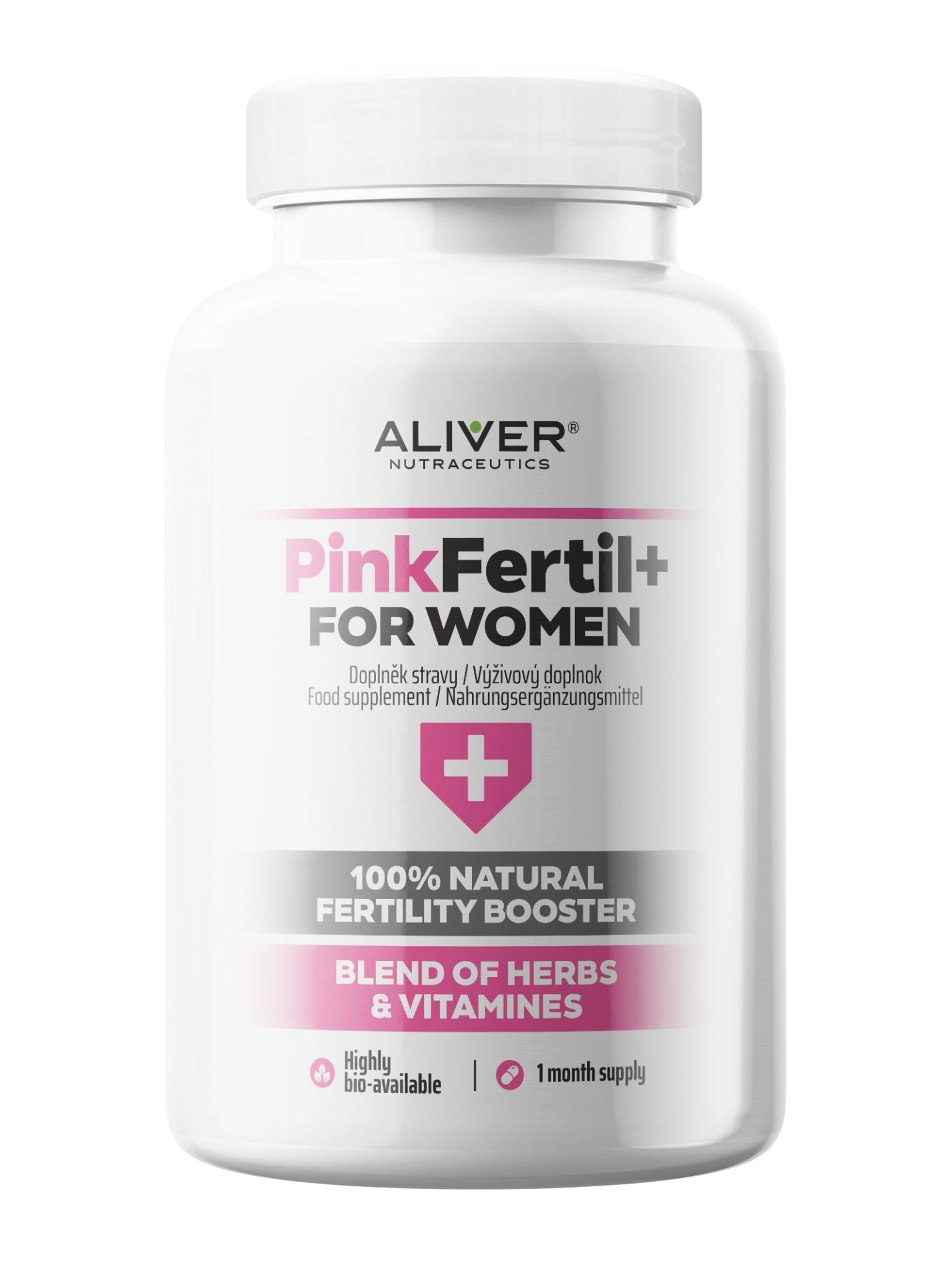 Fotografie ALIVER PinkFertil+ ženská plodnost 90 kapslí