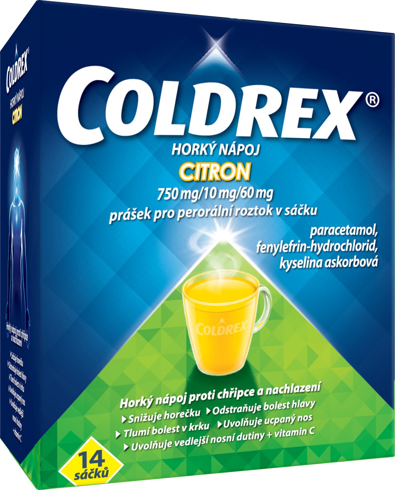 Fotografie COLDREX Horký nápoj Citron sáčky 14 sáčků