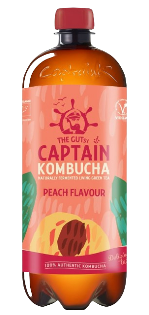 THE GUTSY CAPTAIN Kombucha Broskev 1000 ml