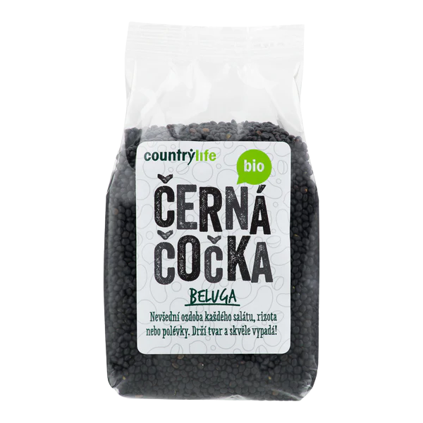 COUNTRYLIFE Čočka černá beluga BIO 500 g