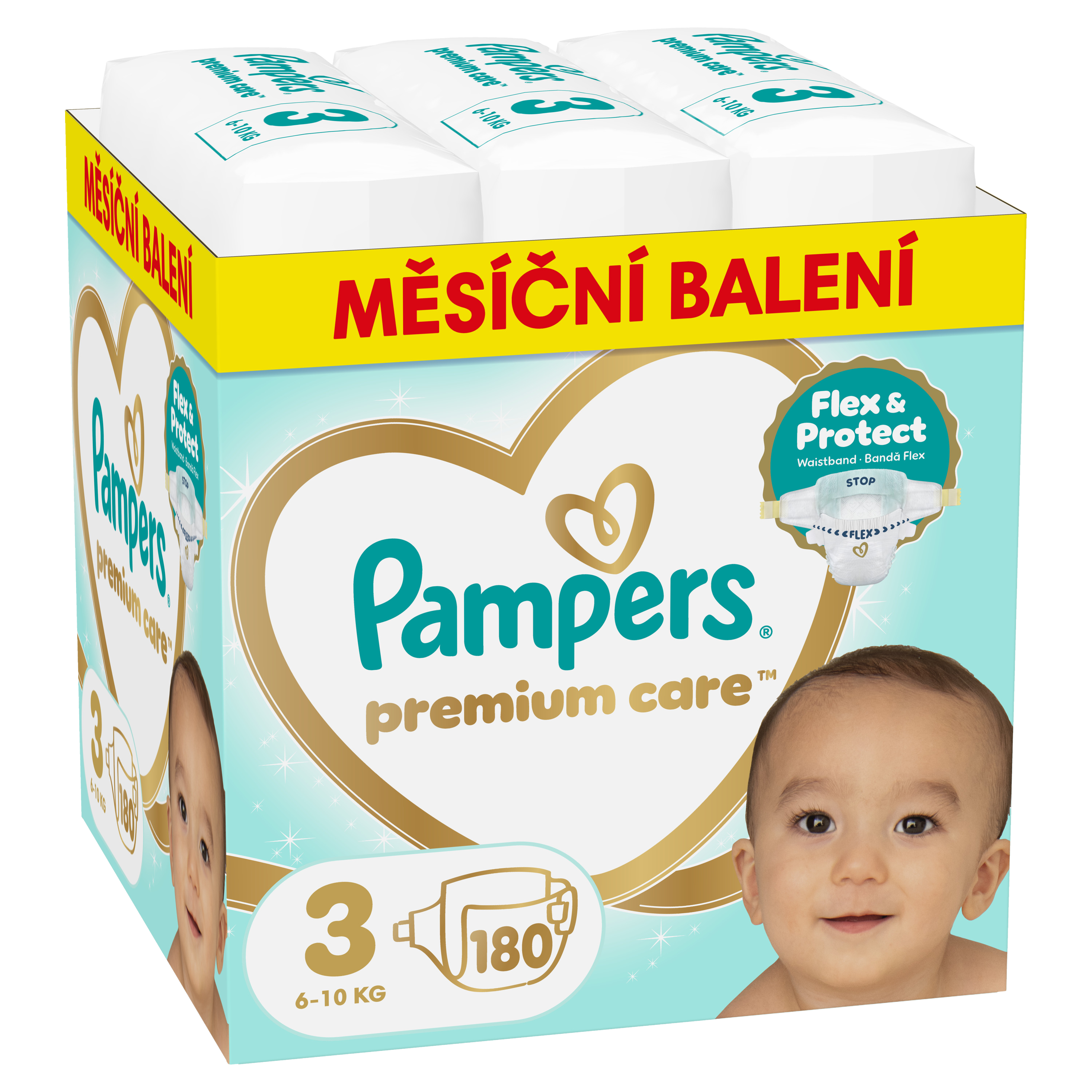 PAMPERS Premium Care Velikost 3, 6kg-10kg 180 ks