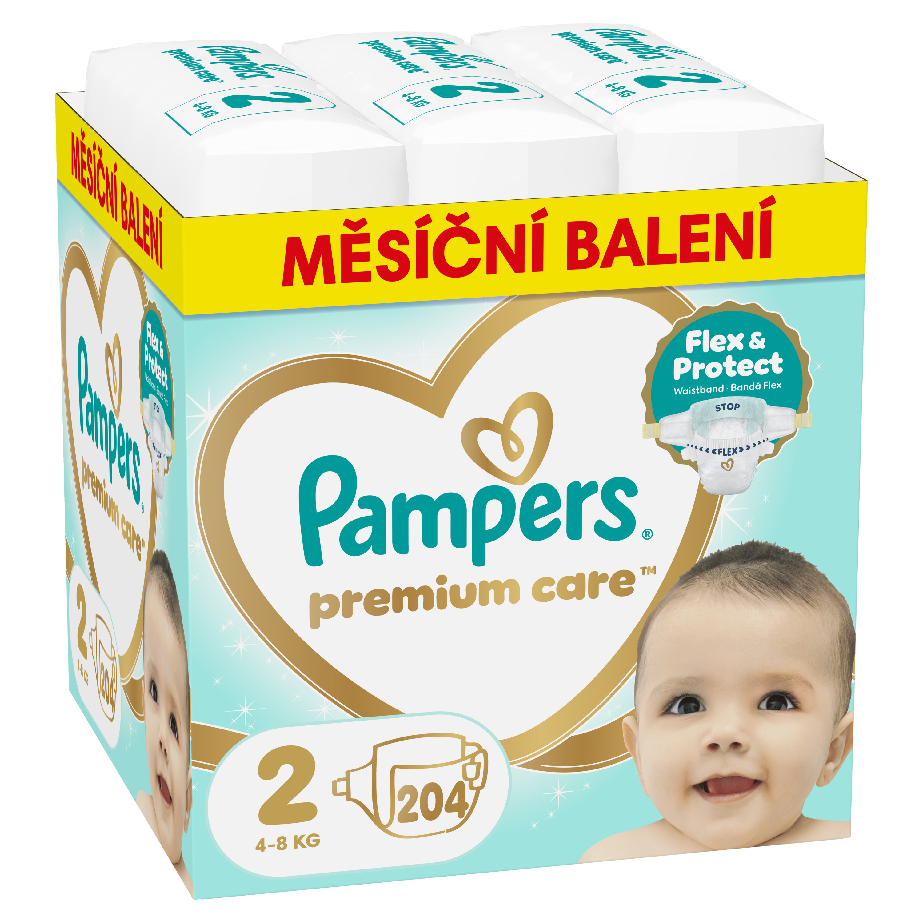 Fotografie PAMPERS Premium Care Velikost 2, 4kg-8kg 204 ks
