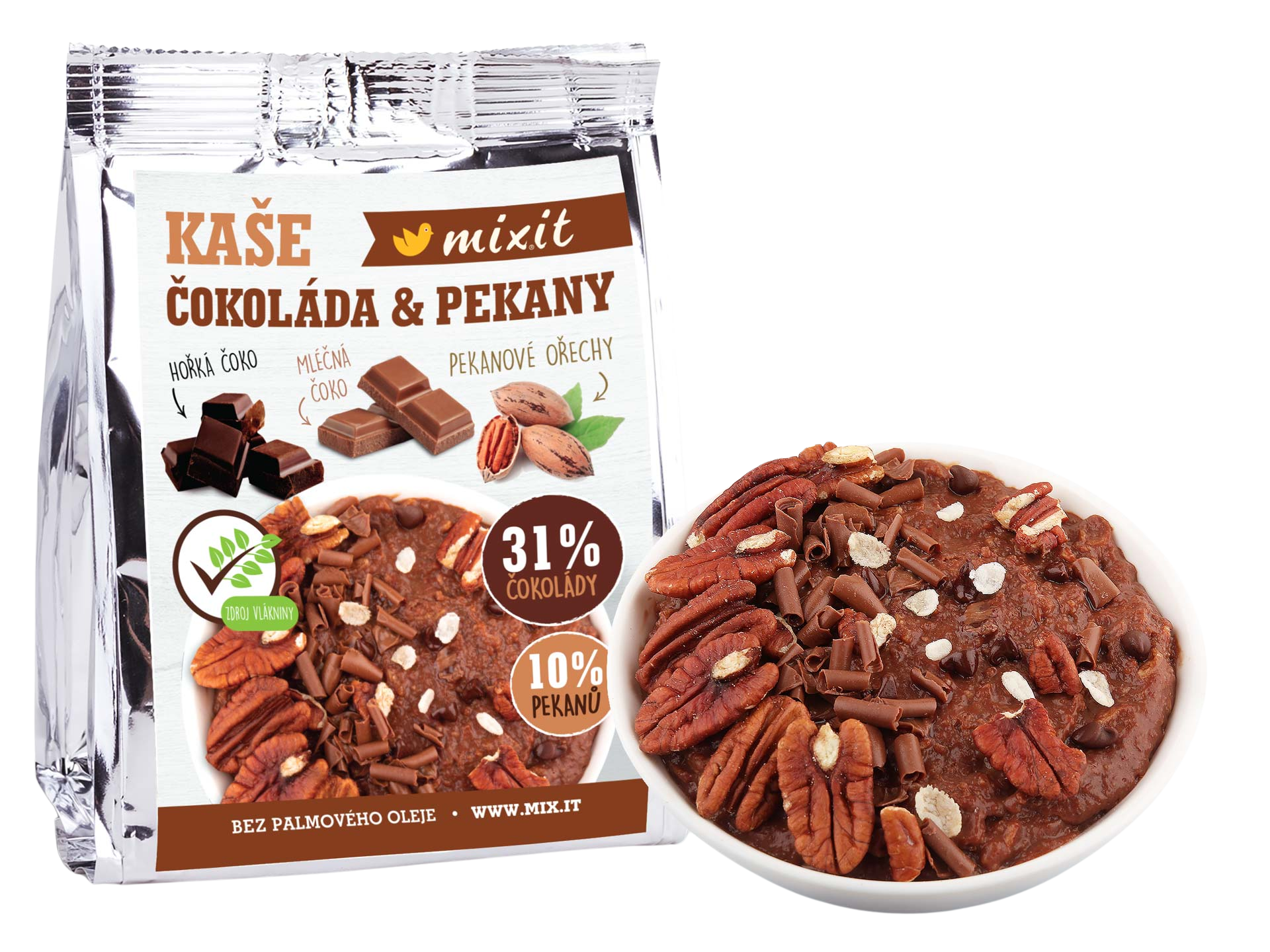 Fotografie MIXIT Čokoládová kaše s pekany do kapsy 60 g