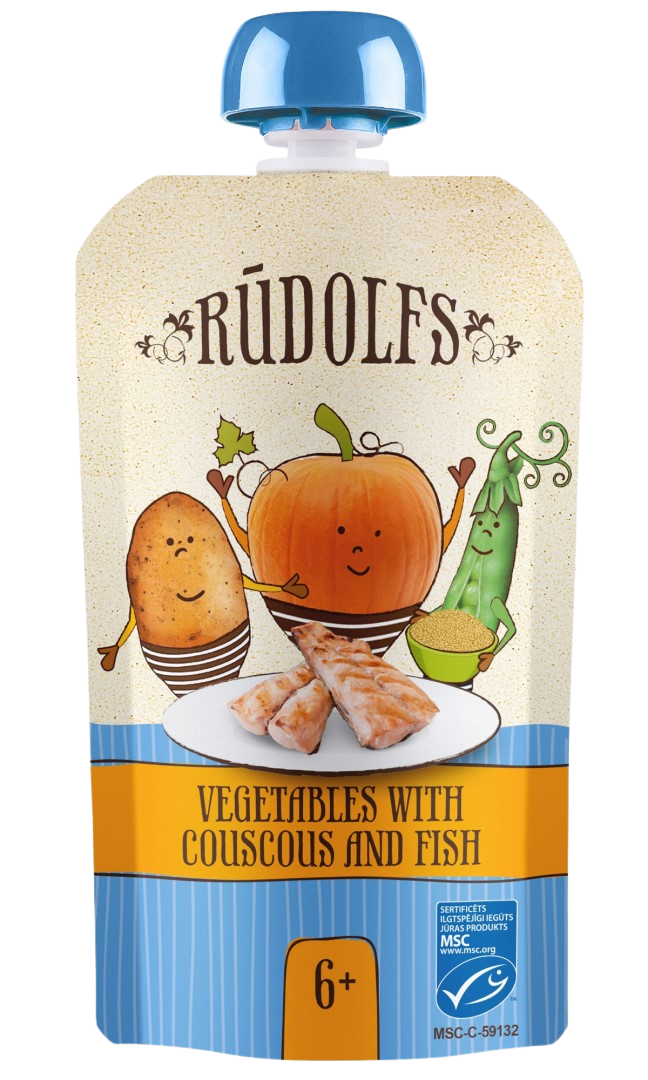 RUDOLFS BIO kapsička Zelenina, kuskus, ryba 110 g