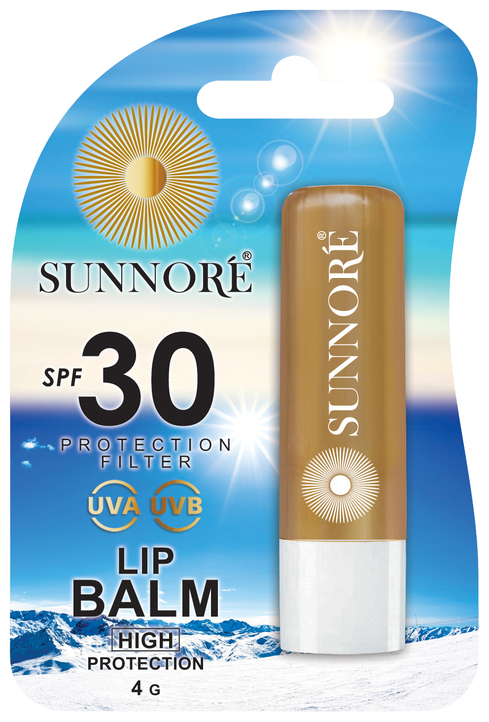 Fotografie SUNNORÉ Balzám na rty SPF 30, 4 g