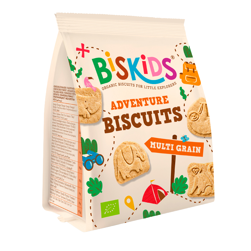 Belkorn BISkids BIO dětské celozrnné sušenky s kousky jablek bez přidaného cukru 100 g