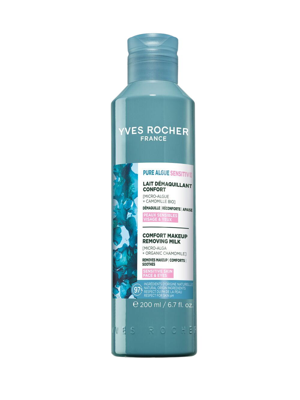 Fotografie YVES ROCHER Pure Algue Odličovací mléko pro citlivou pleť 200 ml