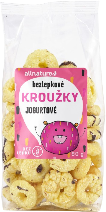 Fotografie ALLNATURE Kroužky jogurtové 80 g