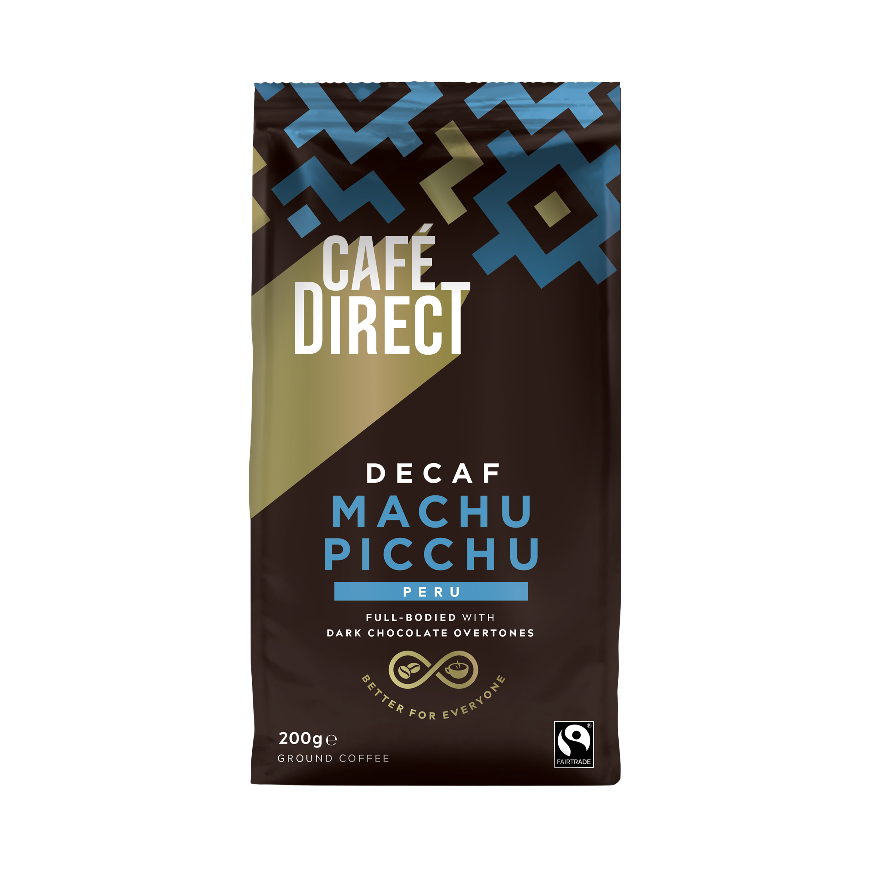 Fotografie CAFÉDIRECT Machu Picchu SCA 82 mletá káva bez kofeinu Arabica 200 g