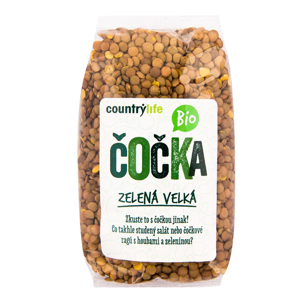 COUNTRYLIFE Čočka zelená velká BIO 500 g