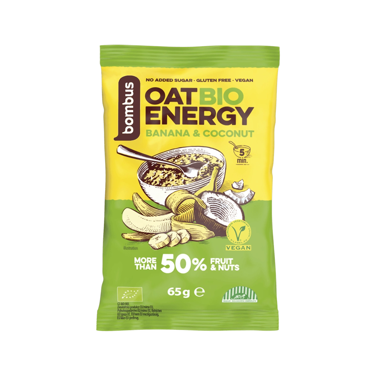 Fotografie BOMBUS Oat Bio Energy Banán & Kokos 65 g