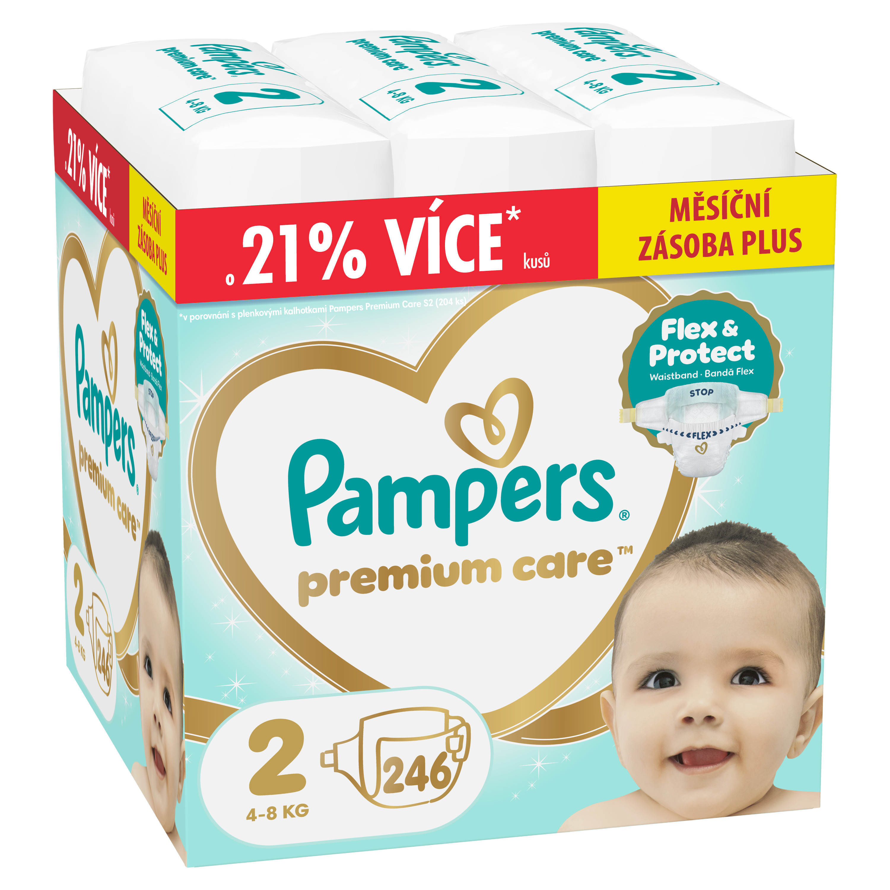 PAMPERS Premium Care Velikost 2, 4kg-8kg 246 ks
