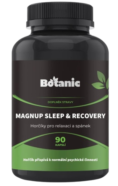 Fotografie BOTANIC MagnUp Sleep & Recovery - Hořčíky pro relaxaci a spánek 90 kapslí