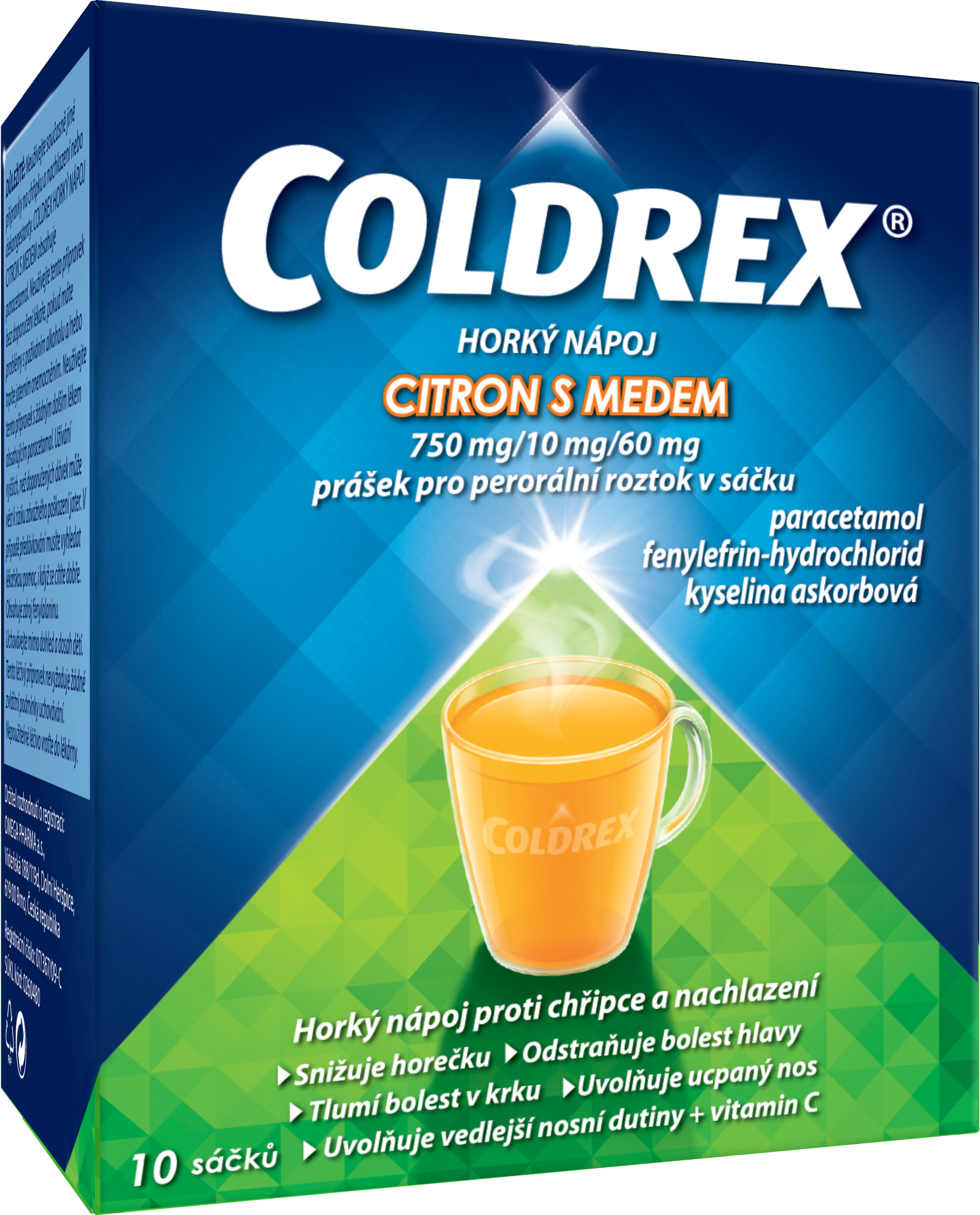 Fotografie COLDREX Horký nápoj s citronem a medem 10 sáčků
