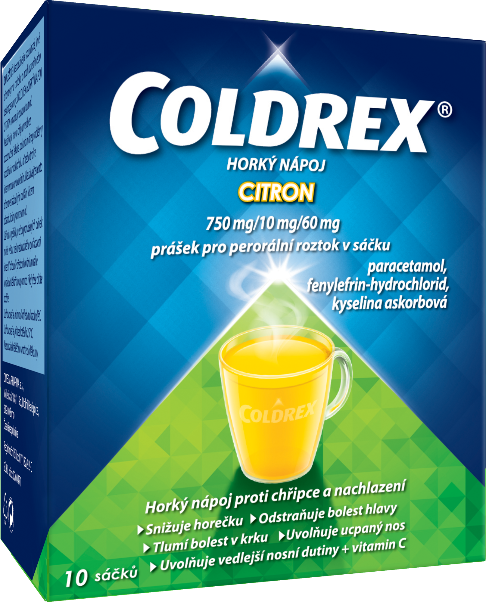 Fotografie COLDREX Citron horký nápoj 10 sáčků