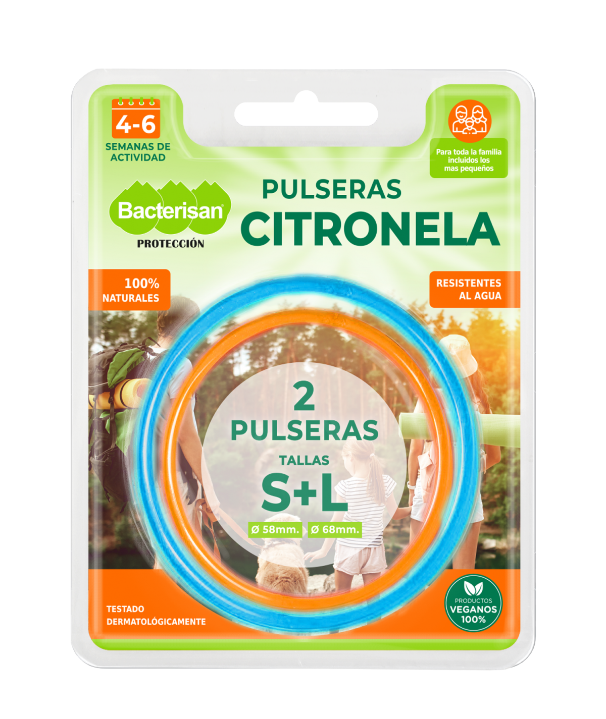 ALLNATURE Bacterisan repelentní náramek s citronelou (58mm a 68 mm) 2 ks