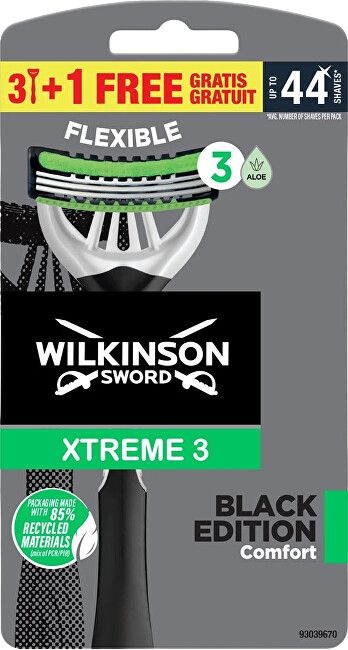 WILKINSON SWORD Xtreme3 Black Edition Comfort Jednorázový holicí strojek 4 ks