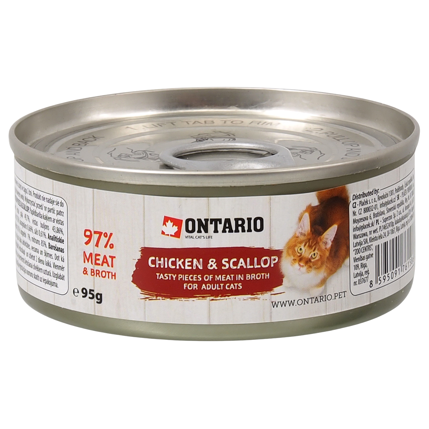 Fotografie ONTARIO Konzerva kuřecí kousky a mušle 95 g