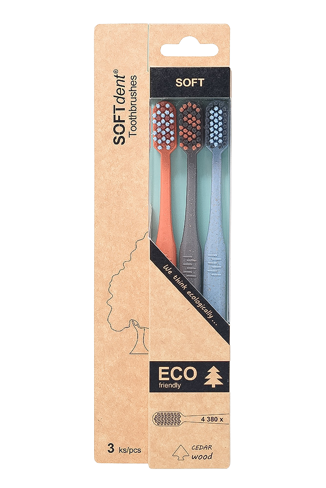 SOFTDENT ECO zubní kartáček soft 3 ks