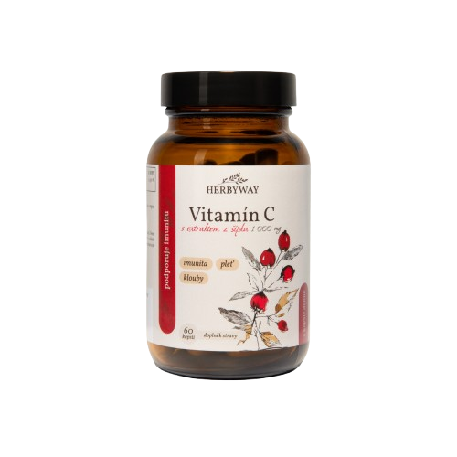 HERBYWAY Vitamin C s extraktem šípku 1 000 mg, 60 kapslí