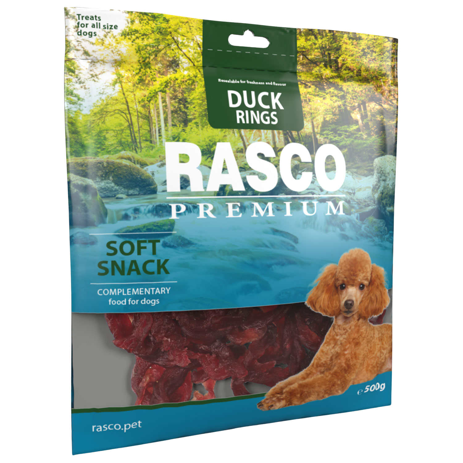 RASCO PREMIUM Pochoutka kachna, kroužky 500 g