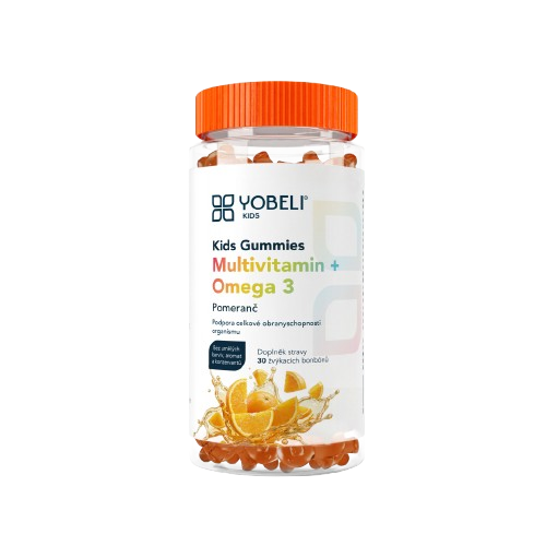Fotografie LOBEY Kids omega & multivitamin Gummies - pomeranč 30 ks
