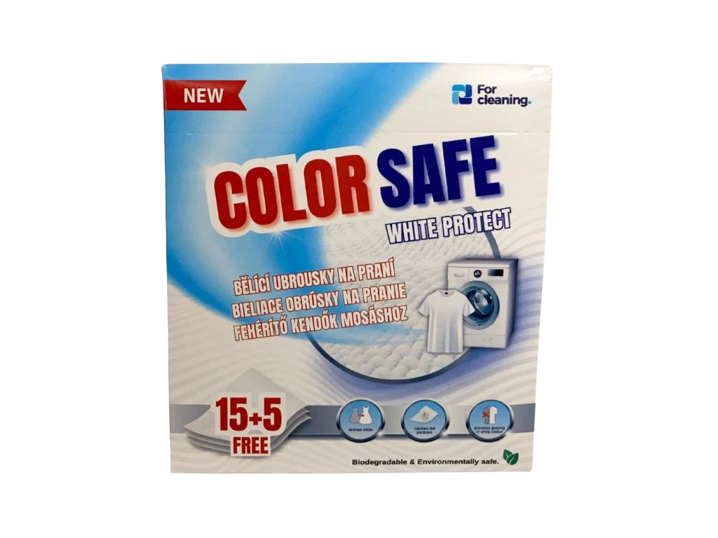 COLOR SAFE Bělicí ubrousky na praní White protect 20 ks