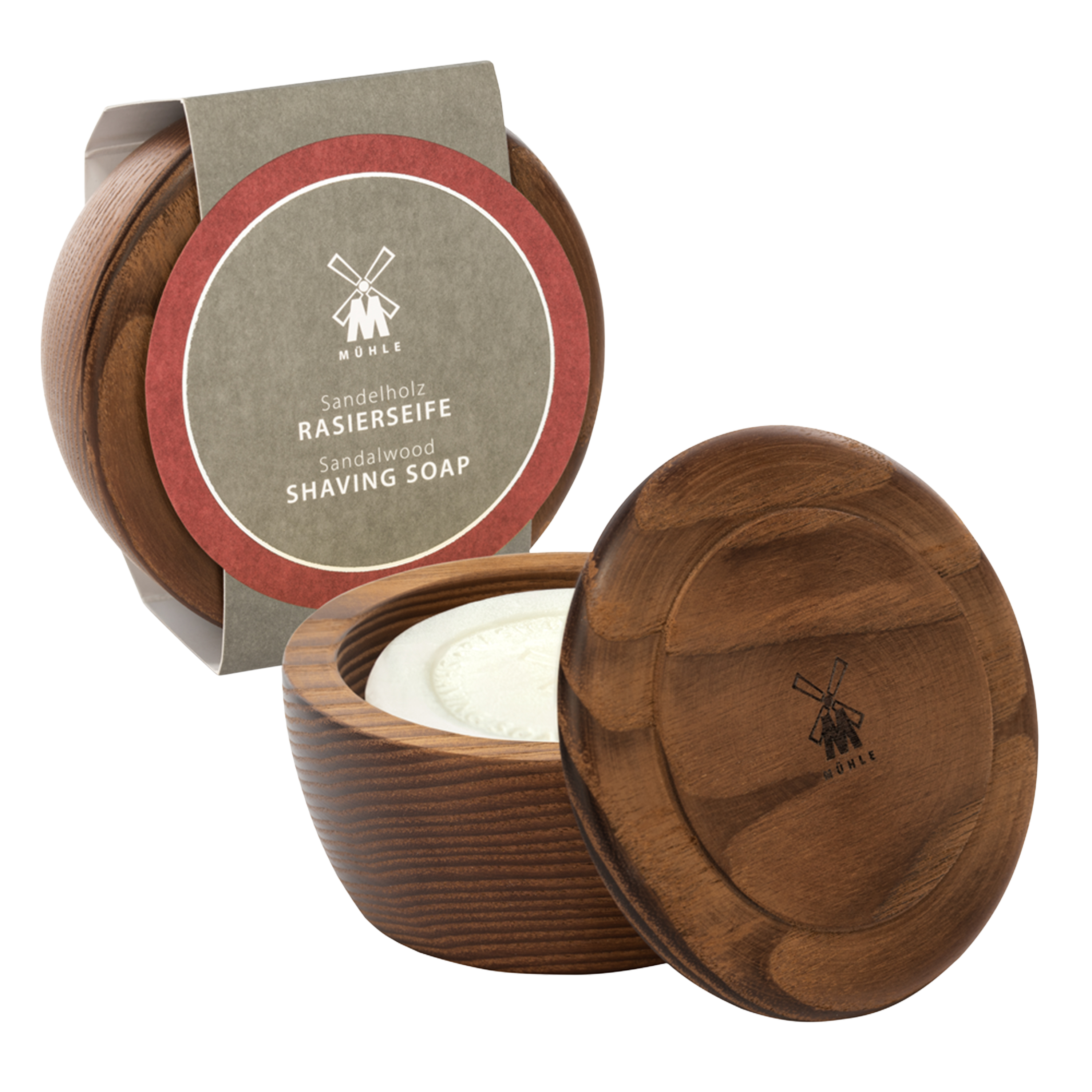 Fotografie MÜHLE Mýdlo na holení - Sandalwood v dřevěné misce 65 g