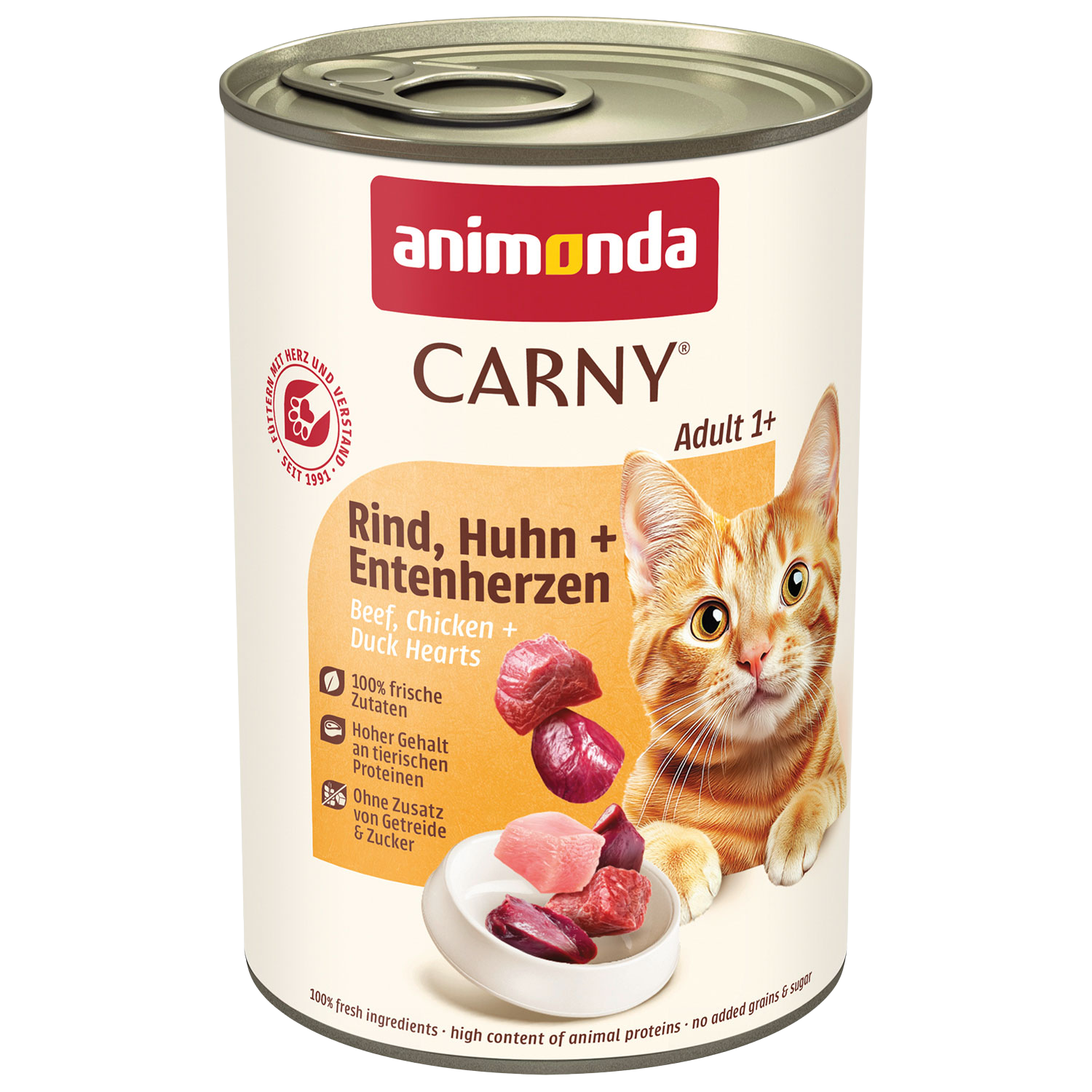 ANIMONDA Konzerva Carny Adult hovězí, kuře a kachní srdce 400 g