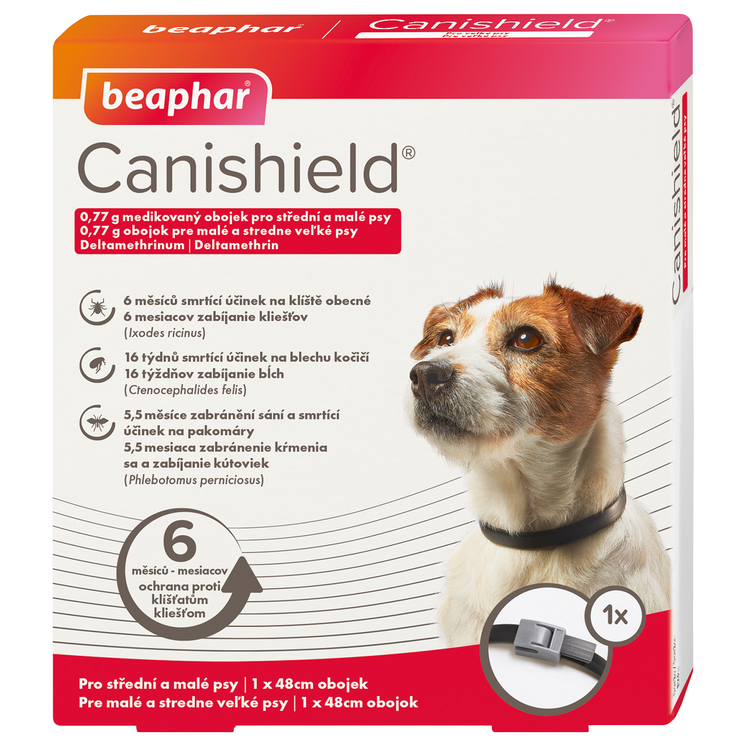 BEAPHAR Antiparazitní obojek Canishield pro malé a střední psy 48cm
