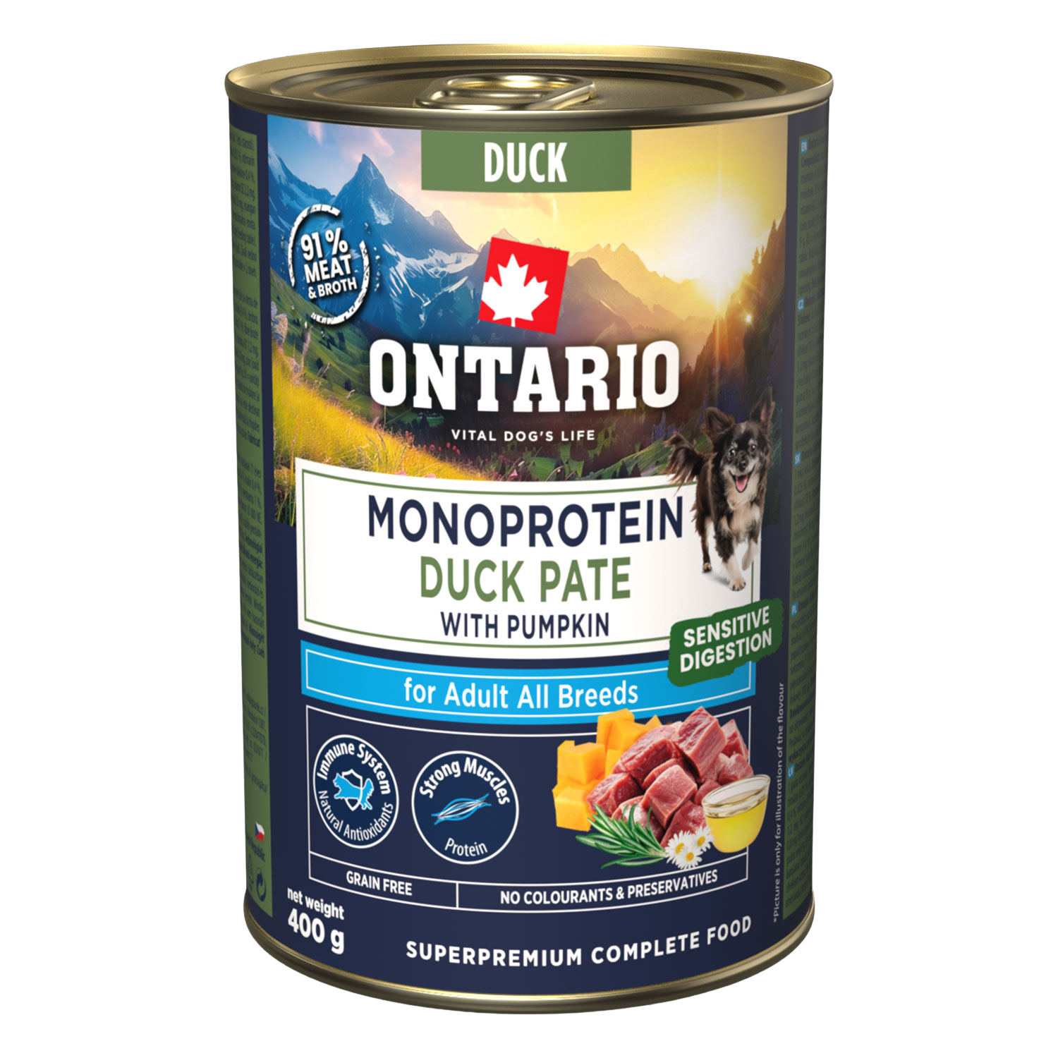 ONTARIO Konzerva Adult monoprotein kachní pate s dýní 400 g