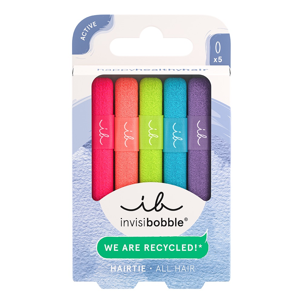 Fotografie INVISIBOBBLE Hair Tie Glow in the Dark látkové gumičky se svítícím efektem 5 ks
