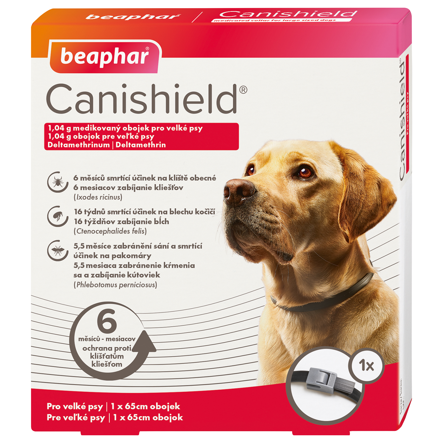 Fotografie BEAPHAR Canishield® Antiparazitní obojek pro velké psy 65 cm BEAPHAR