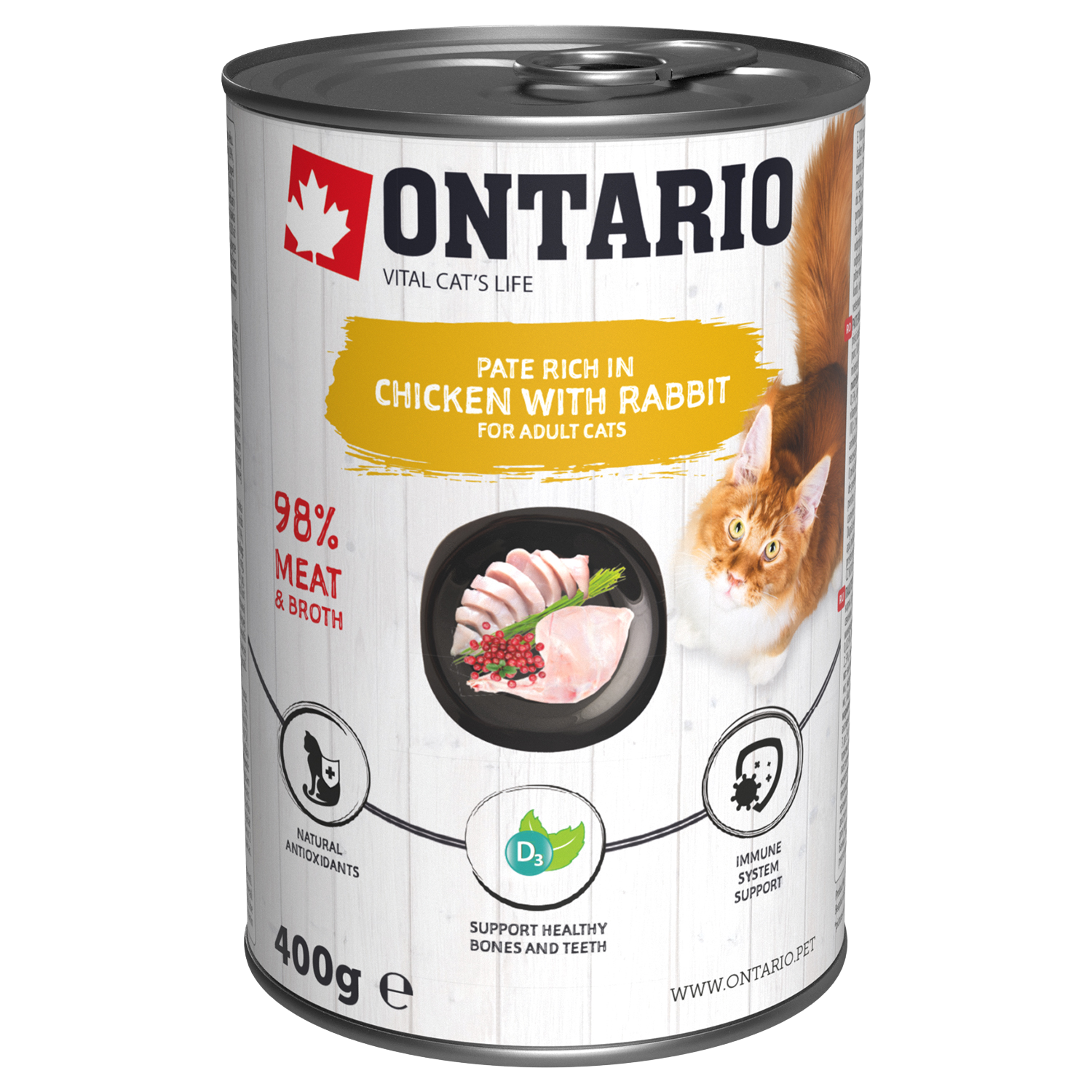 ONTARIO Konzerva kuře a králík, paté 400 g