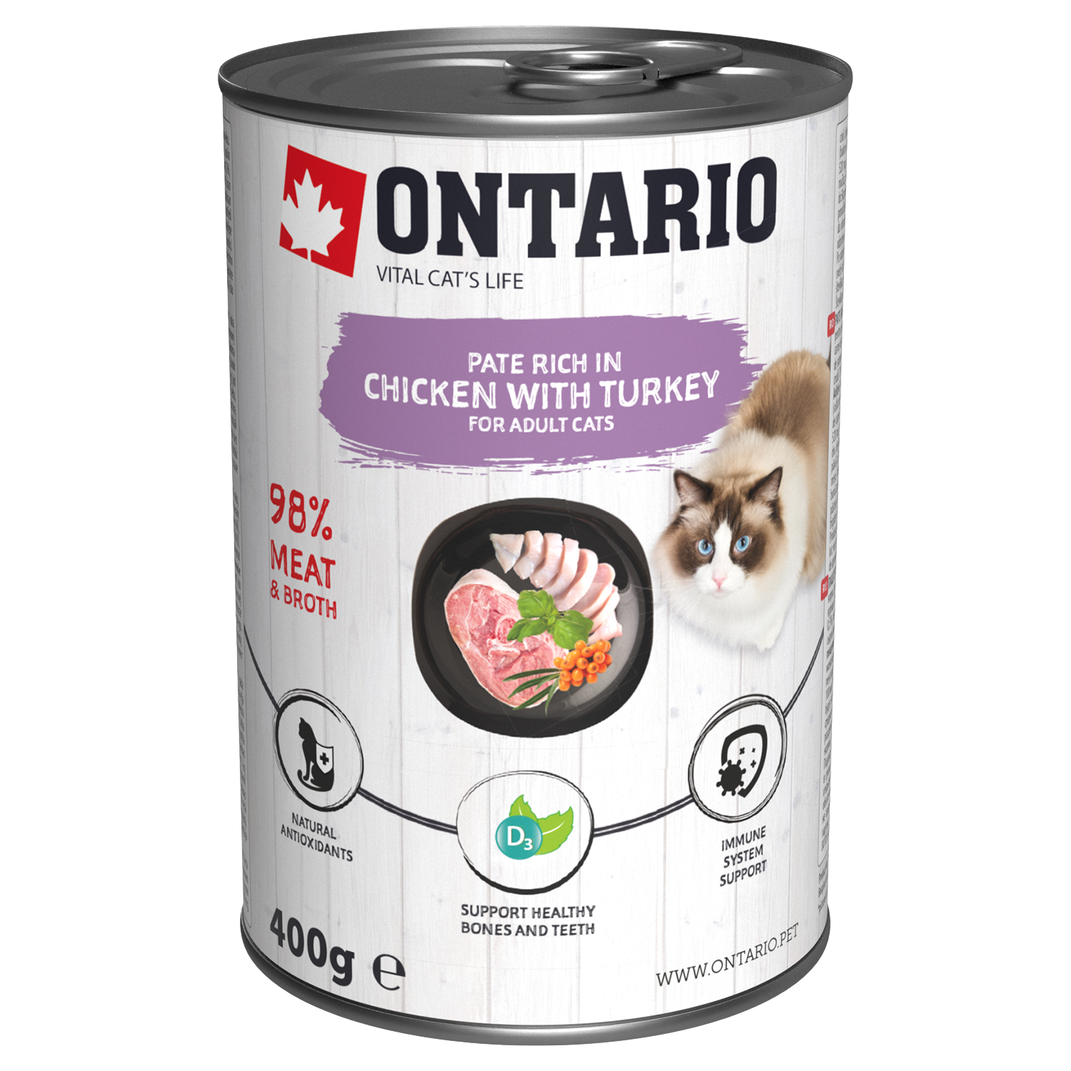 ONTARIO Konzerva kuře a krůta, paté 400 g