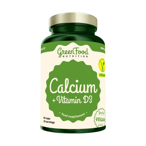 Fotografie GREENFOOD NUTRITION Vápník + Vitamin D3 60 kapslí