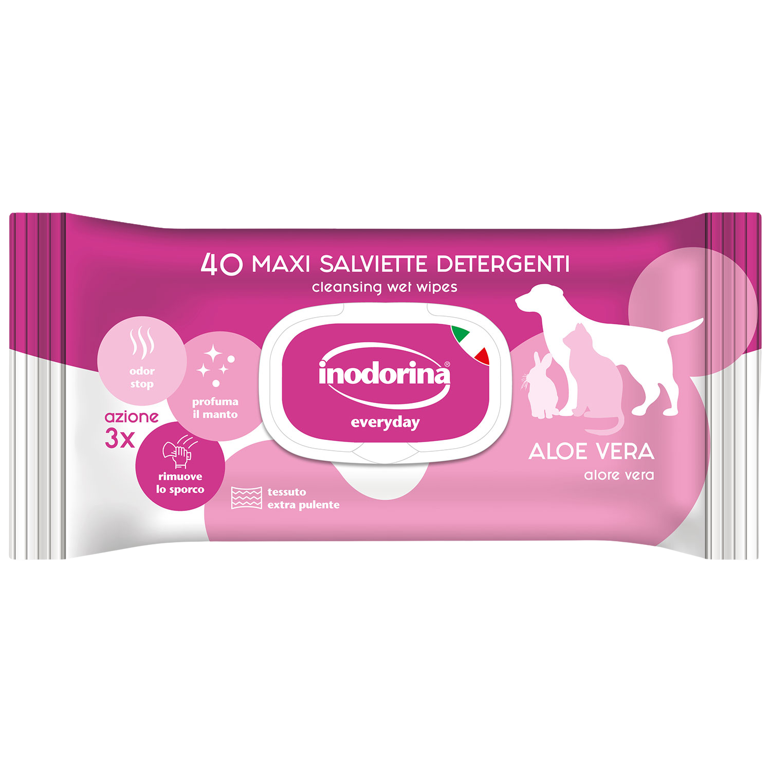 Fotografie INODORINA Ubrousky Aloe Vera 40 ks