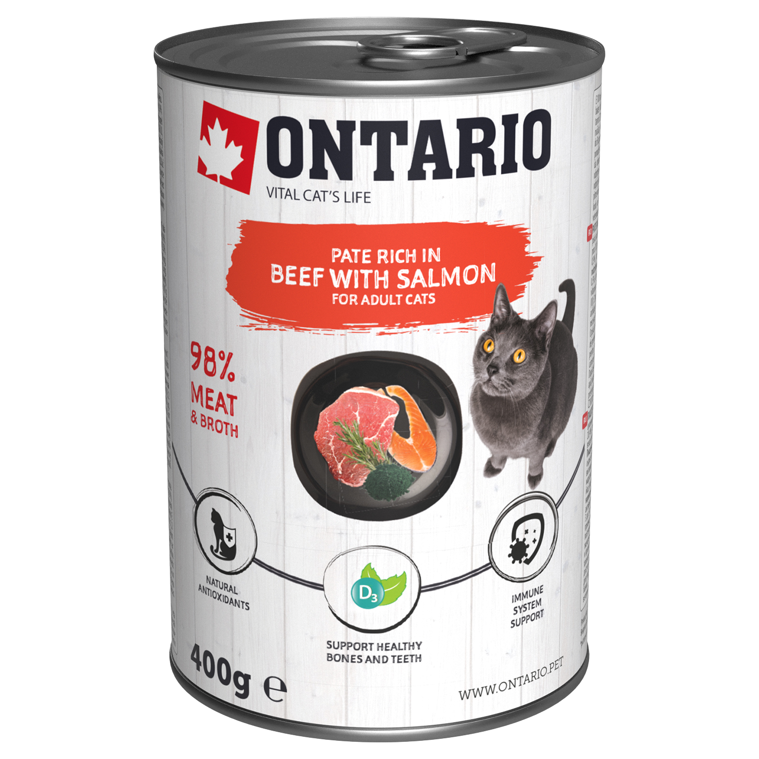 Fotografie ONTARIO Konzerva hovězí s lososem, paté 400 g