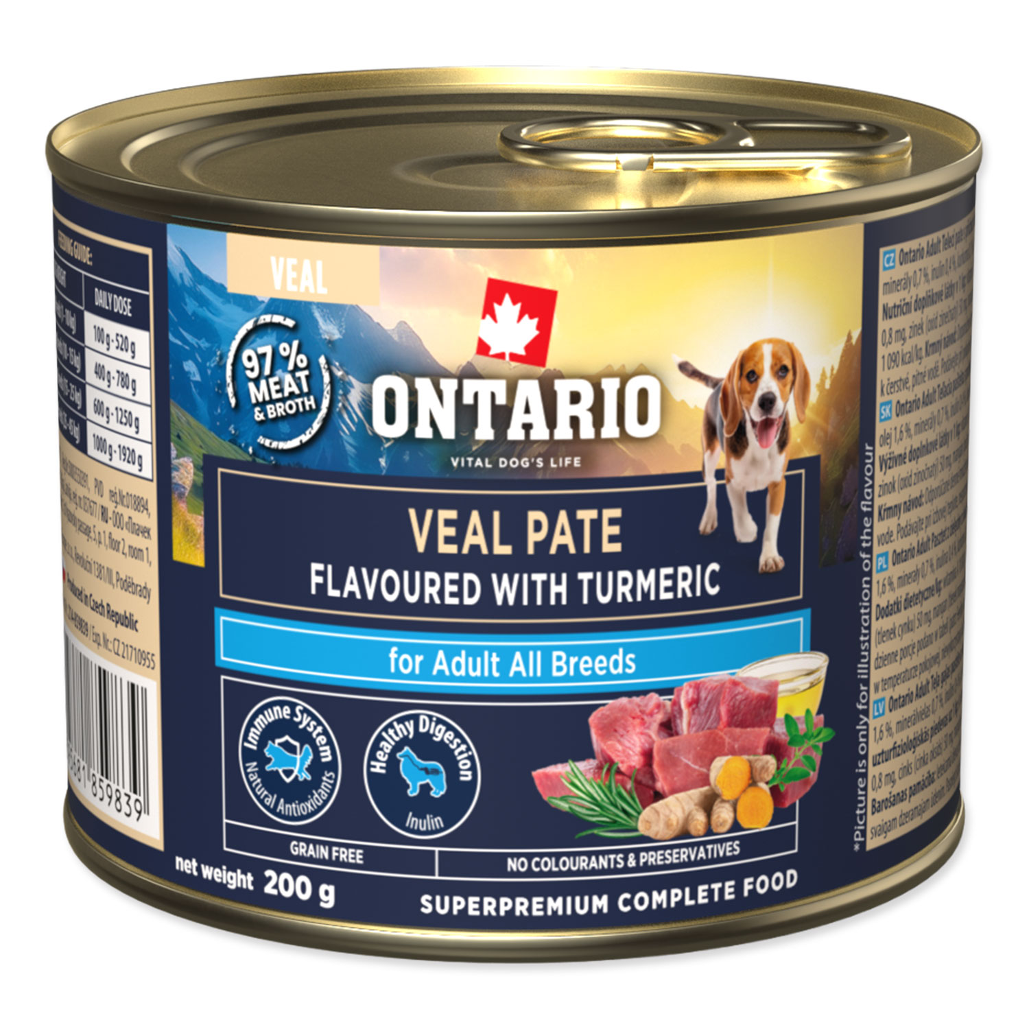 ONTARIO Konzerva Adult telecí pate s příchutí kurkumy 200 g