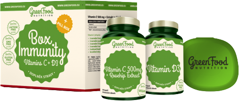 Fotografie GreenFood Nutrition Box Immunity + Pillbox 2 x 60 kapslí