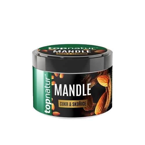 TOPNATUR Mandle z pece s cukrem a skořicí 170 g