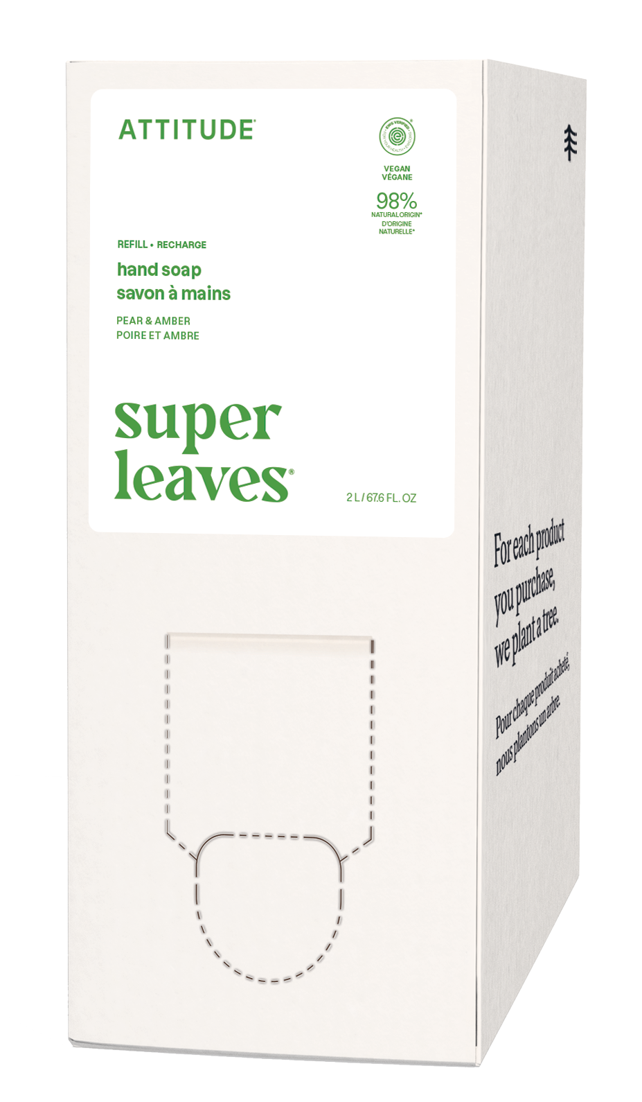ATTITUDE Mýdlo na ruce Super leaves s hruška a amber náhradní kanystr 2 l