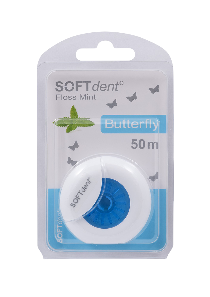 Fotografie SOFTDENT Butterfly Dentální nit s mátou