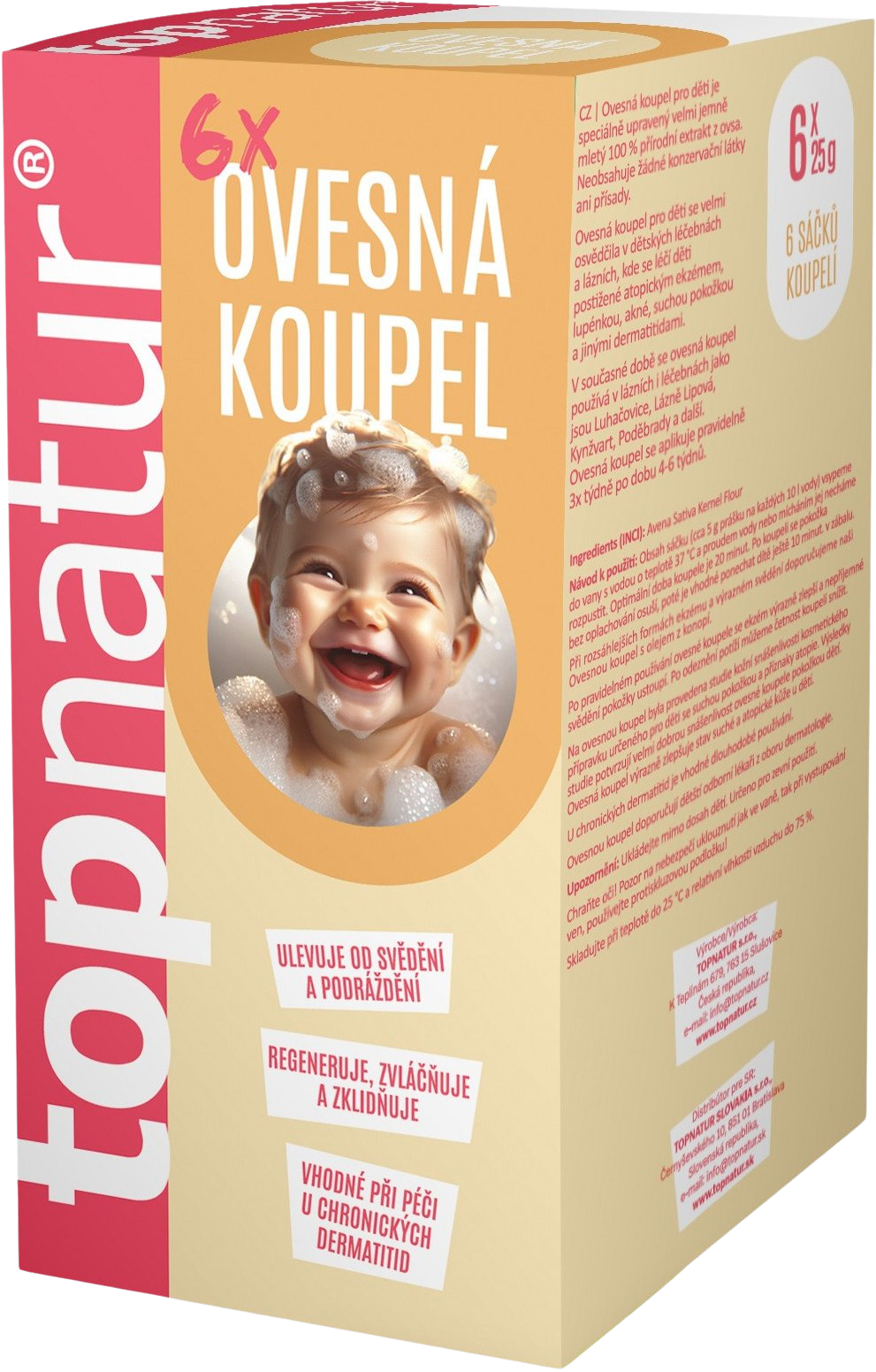 Fotografie Topnatur Ovesná koupel pro děti 6 x 25 g