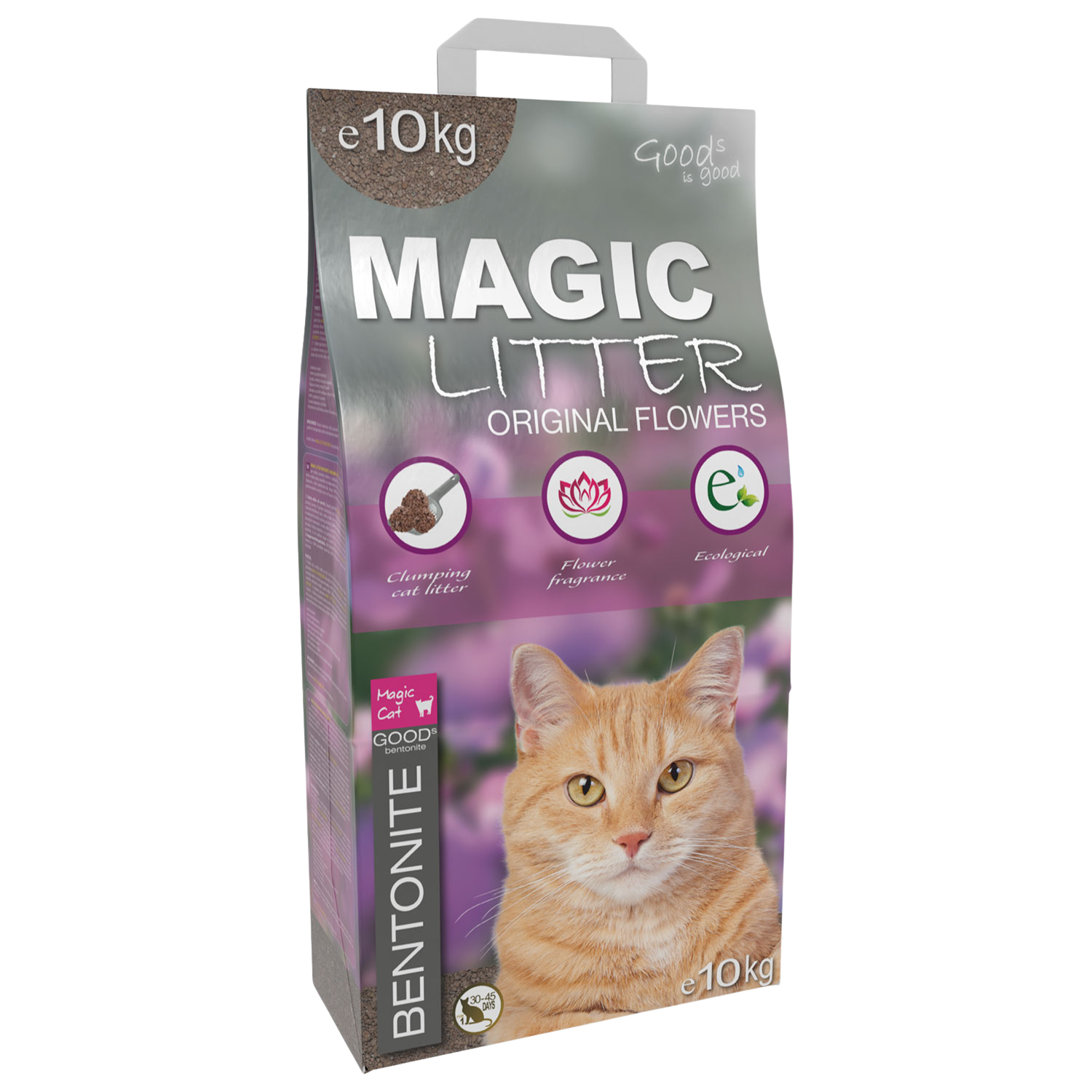 MAGIC CAT Kočkolit Litter Bentonite Original Flowers 10 kg
